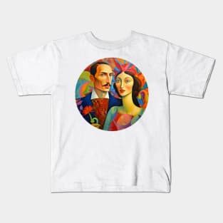 wife & her husband, couples love, romantique digital painting Kids T-Shirt